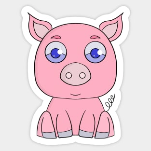 A friendly pig Sticker